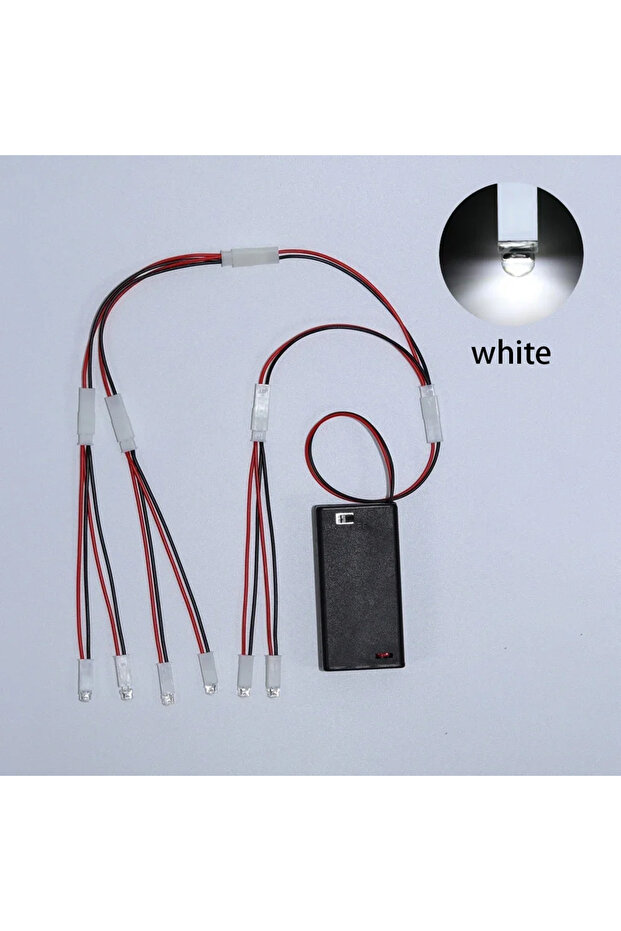 ستة حبات بيضاء جديدة من مصابيح LED ضوء ليلي صغير رقم 5 بطارية مصباح صغير DIY نموذج إضاءة إبداعي