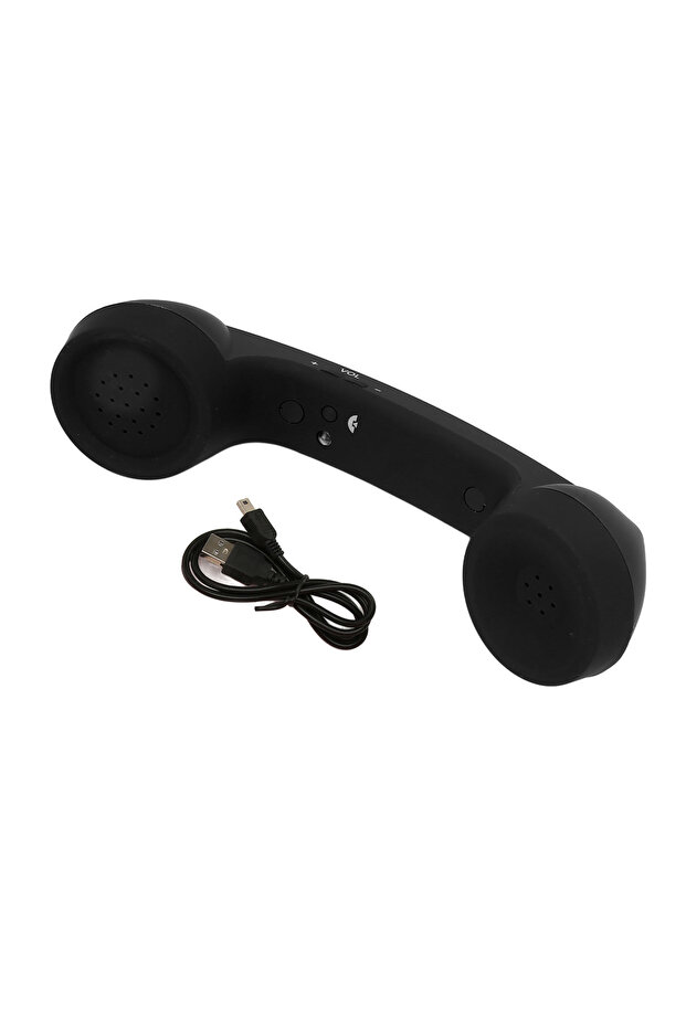 black Retro-style mobile phone handset, wireless Bluetooth connection for calls, Bluetooth external