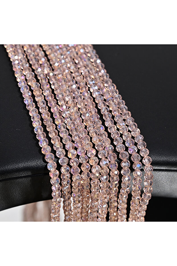 4mm100pcs 18 100Pcs 4MM Artificial Crystal Glass Beads Flat Round Clear Faceted Loose Spacer Bead fo