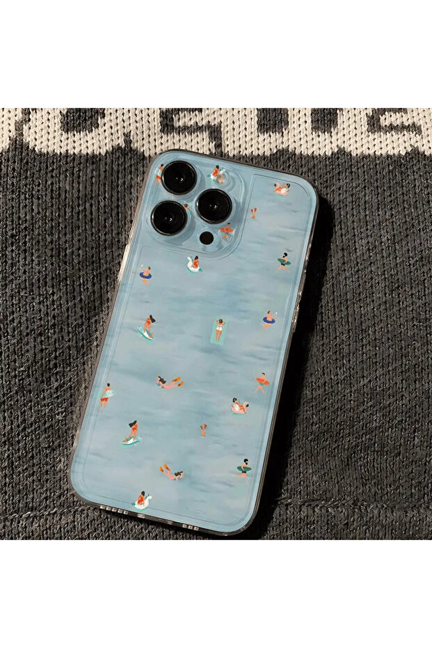 iPhone 14 only Case INS Summer Refreshing Creative Blue Pool Cool Trend Phone Case For iPhone 16 E 1