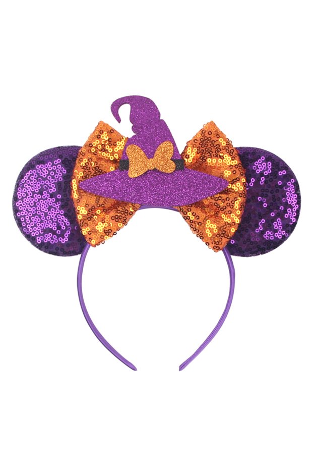 Witch-3 Cartoon Castle Sequin Mouse Ears Headband Sequins Bow Girls Cosplay Hairband Adult/Kids Part
