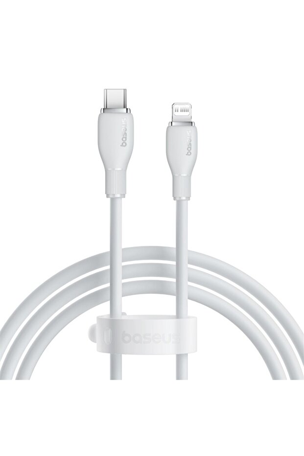 كابل USB-C أبيض بطول 2 متر مصنوع من مادة TPE، متوافق مع أجهزة iPhone 14 و13 و12 و11 Pro Max وXs و8 Plus وiPad وMacbook.