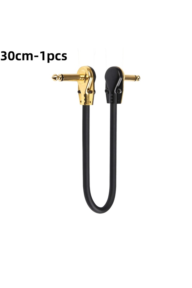 30cm-1pcs 1/3/6PCS Guitar Effect Pedal Patch Cables 1/4" Right Angle Shielded - Oxygen-Free Copper