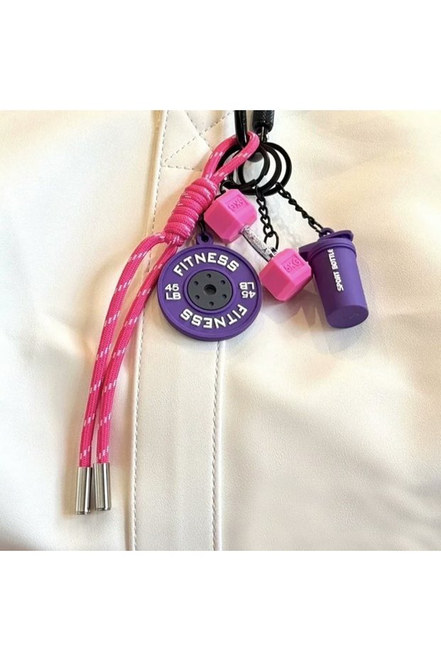 pinkpurple Fitness Keychain for Gym Lovers Premium Gift Sports Enthusiasts Accessories for Workout B