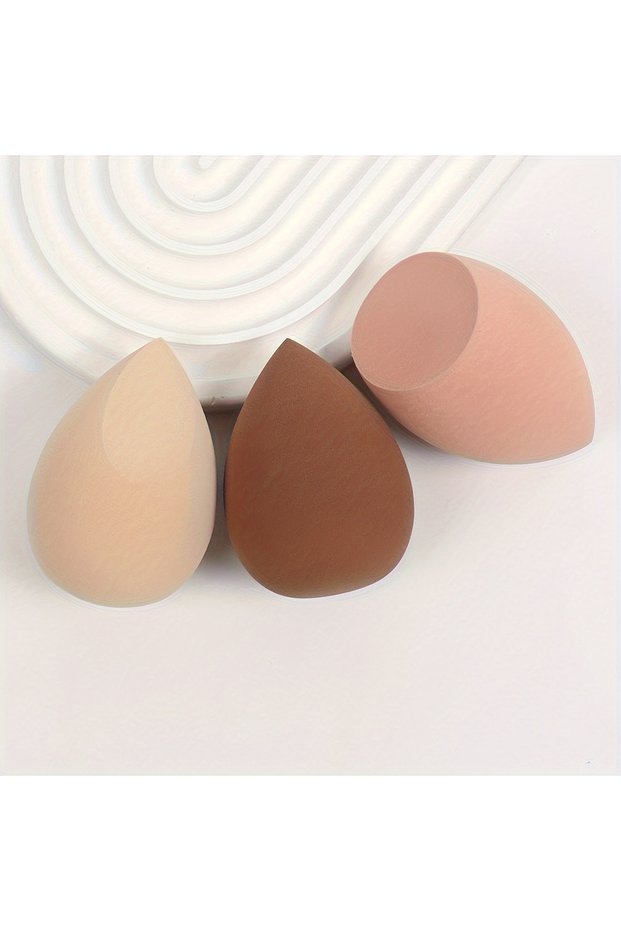 3PCS-MIX-DFP Multi-Color & Shape Assorted Makeup Sponges - Expand When Wet, Latex-Free, Wet/Dry Use