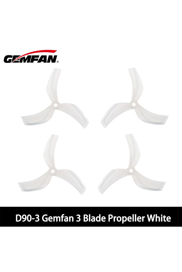 2pairs Milk White 2pairs Gemfan D90 D90-3 3Blade 90mm 3.5inch Propeller M5 Hole Higher Efficiency fo