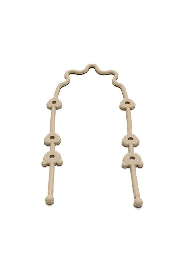 Beige Baby Pacifier Chain with Safety Straps Silicone Holder Stroller & Highchair Accessory Drinking