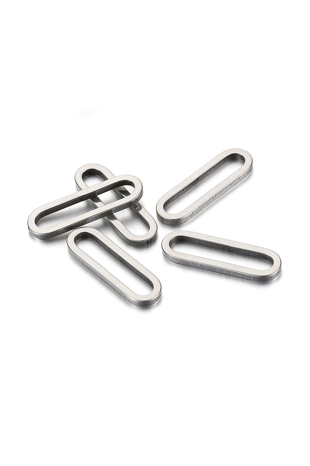 20mm Steel Color 20pcs Stainless Steel Rectangle Frame Charms Pendants for DIY Jewelry Making Suppli