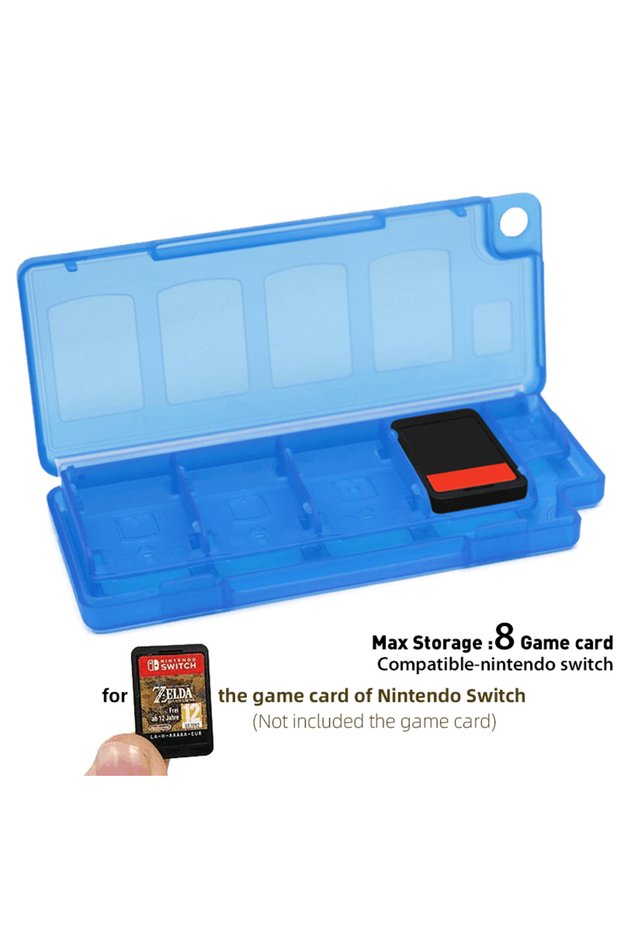 Blue 8 in1 DATA FROG 8 In 1 Portable Game Cards Case Compatible Switch Game Storage Card Cases Box F