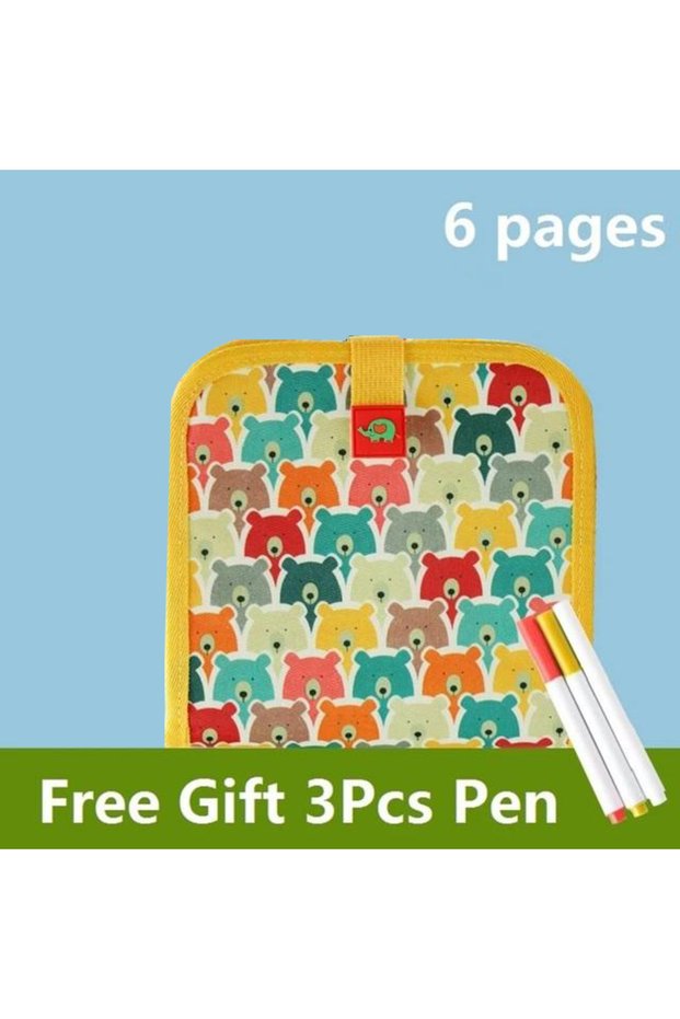 Yellow Erasable Kids Drawing Book Portable Montessori Painting Toys Blackboard Coloring Books Drawin