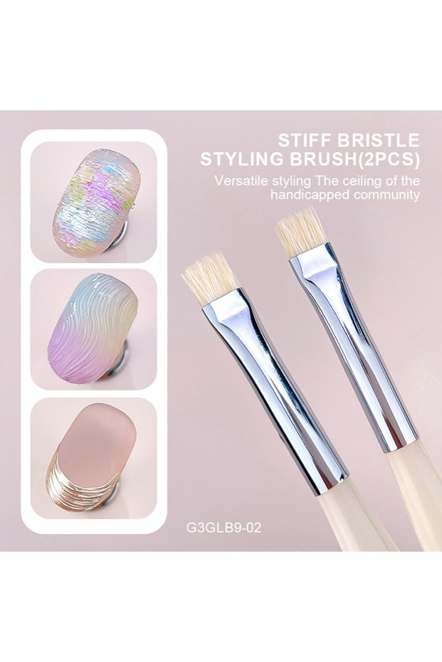 G3GLB9-02 Kaniu 1/2pcs Nail Art Texture Brush Nail Brush Light Therapy Brush Plastic Manicure Painti
