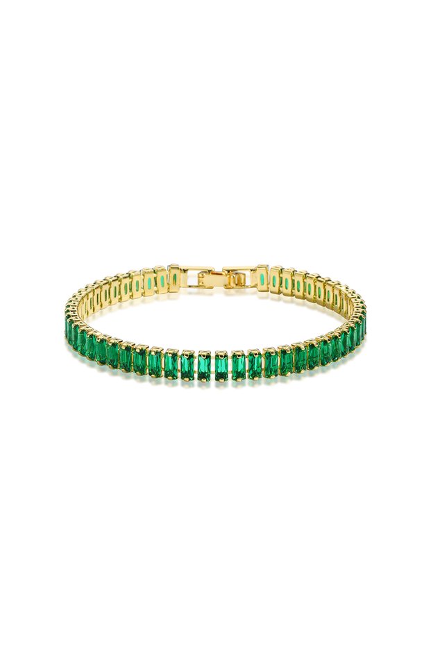 3 gold Mix Style Green Micro-inlaid Zircon Tennis Bracelet for Women 2025 New Men Bracelet Homme Jew
