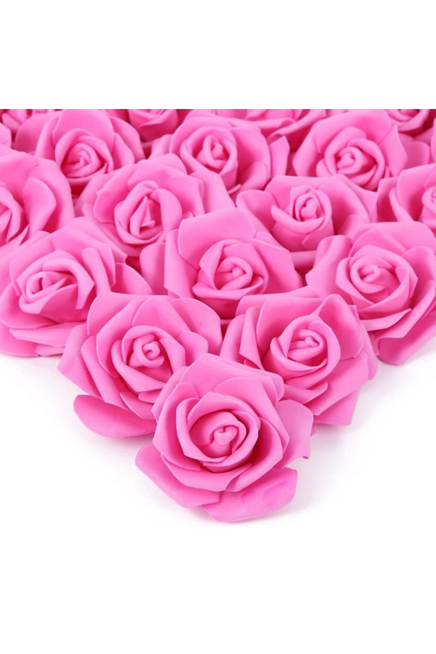 50Pcs Rose Pink 30/50Pcs Artificial Bridal Bouquet Foam Rose Flower Head Fake PE for Home Room Dceor