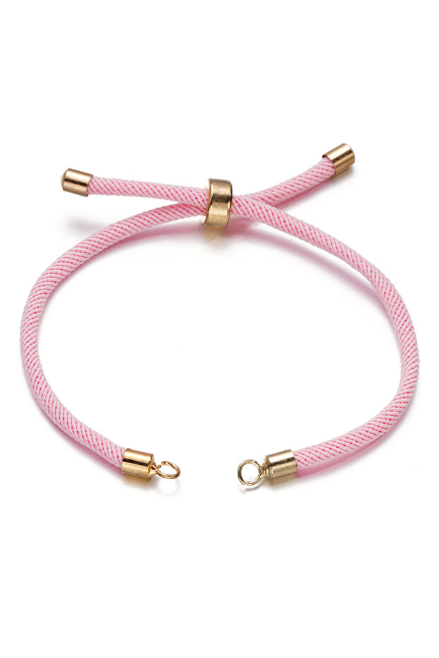 05 1 Pcs/lot Nylon Twist Rope Bracelet Making Adjustable Sliding Bracelet with Brass Accessories for