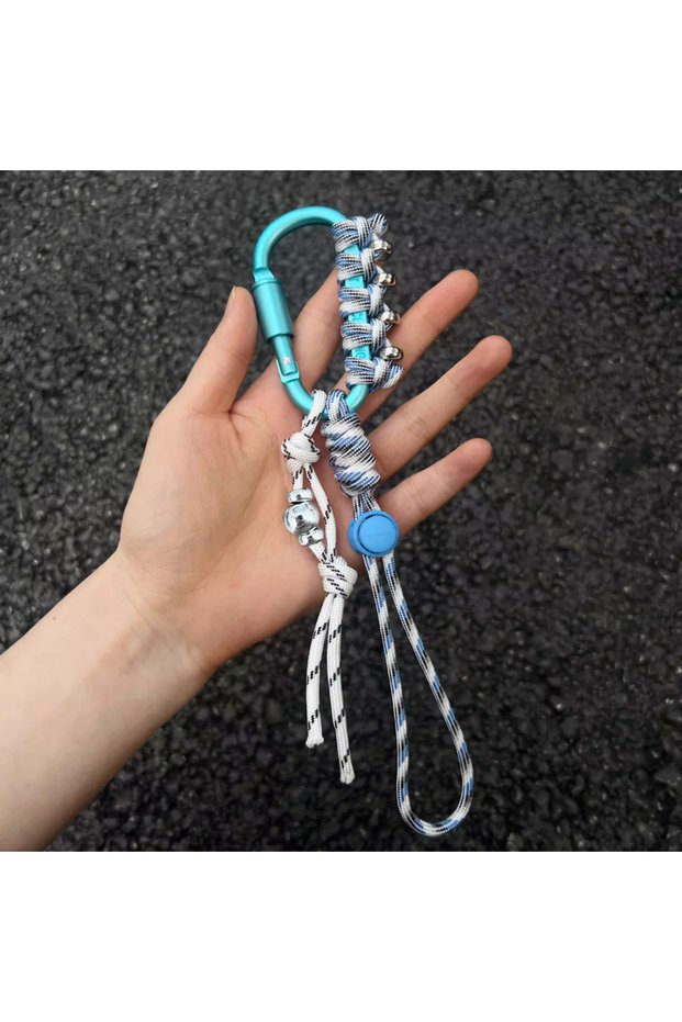 Blue Handmade Creative Mountaineering Key Chain Anti Loss Hanging Rope Outdoor Multi Purpose Backpac