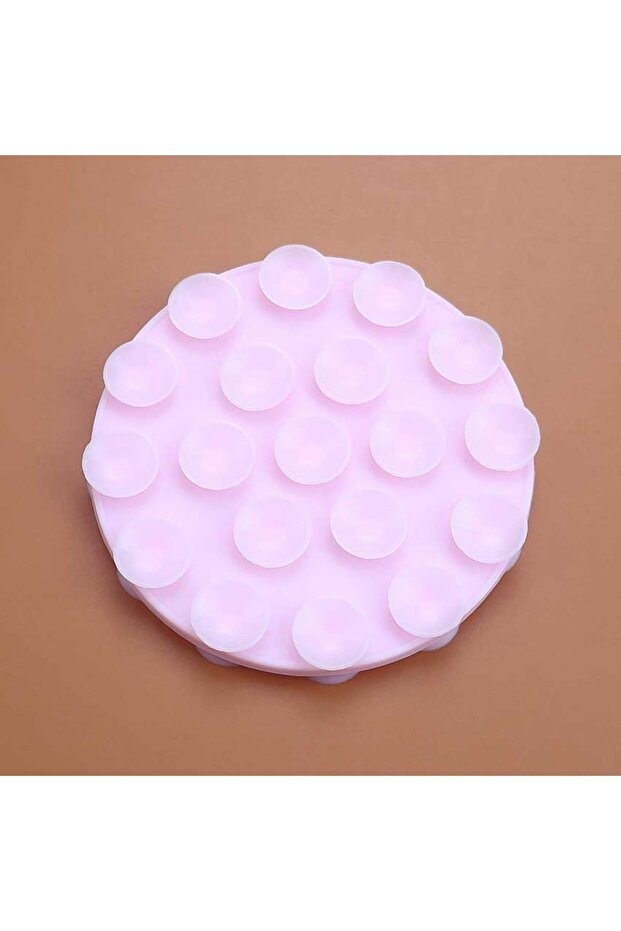 Light Pink JCD Portable Double-Sided Round Silicone Suction Cup Phone Mount Car Navigation Bracket U