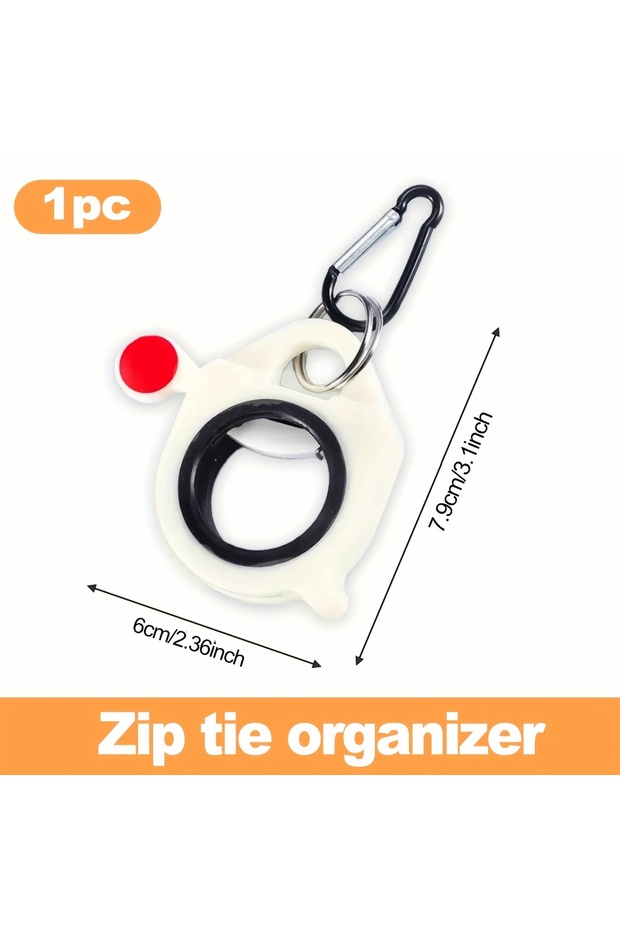 Circl 1pc Reusable Glow-in-the-Dark Zip Tie Organizer, Lightweight Plastic Cable Holder for Easy Org
