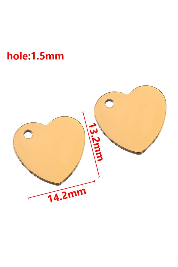 13x14mm 50pcs 50 Pieces Stainless Steel Love Single Hole Pendant For DIY Necklace Earrings Jewelry M