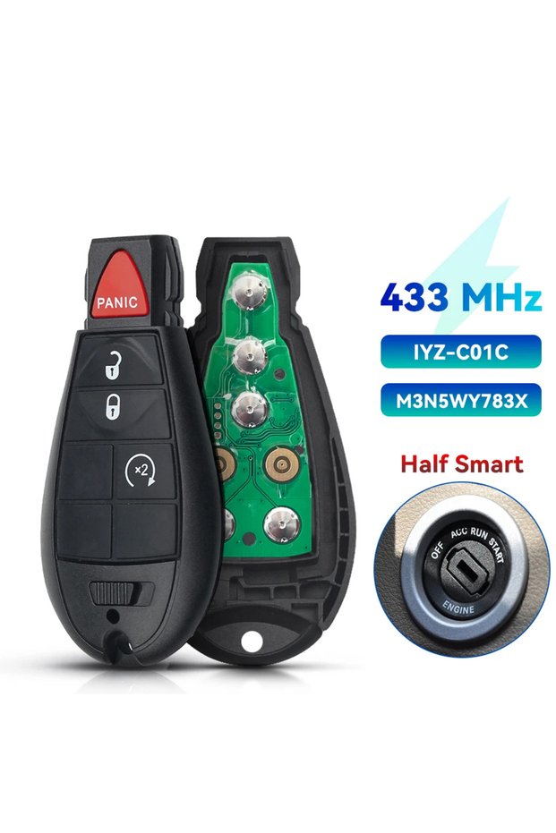3 With Plus KEYYOU 433Mhz ID46 Remote Car Key For Chrysler Town & Country 300 For Jeep Grand Cheroke