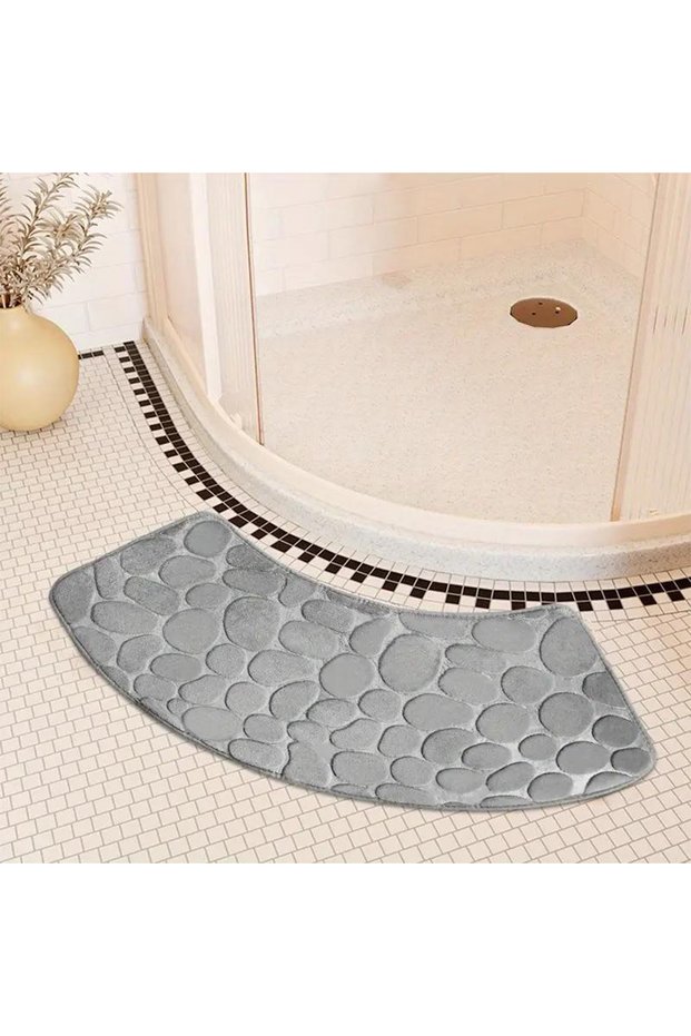 400MMx1000MM Light Gray Curved bathroom mat thickened shower room absorbent door mat toilet bathroom