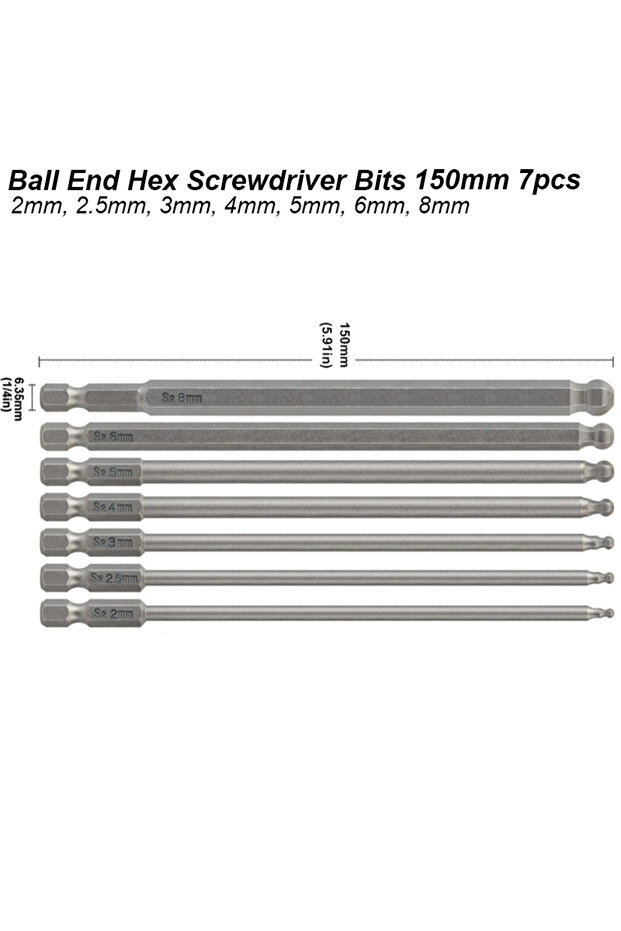 Ball End Hex Bit C Ball End Hex Screwdriver Bit Set Magnetic Hexagon Head Allen Wrench Metric Screw