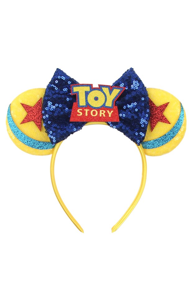 Toy Story-6 Disney Castle Mickey Mouse Ears Headband Sequins Bow Girls Cosplay Hairband Adult/Kids P