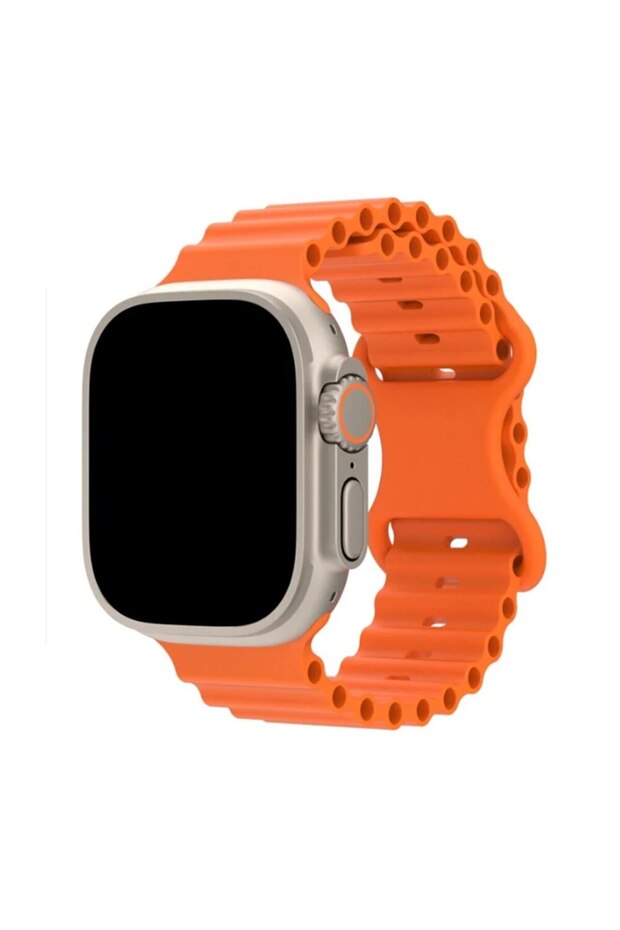 42mm 44mm 45mm 49mm Orange Ocean Silicone Strap For Watch Ultra 1 2 Breathable Bracelet Wristband C