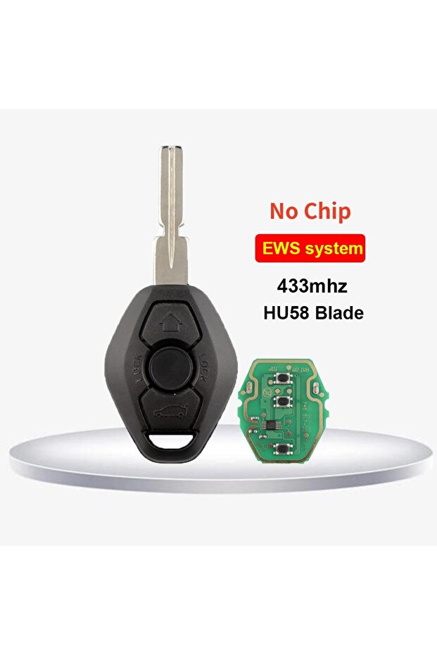 HU58 433Mhz No Chip EWS Sytem ID44 Chip Remote Car Key For BMW E38 E39 E46 X3 X5 Z3 Z4 Z1 Z2 Z5 E60