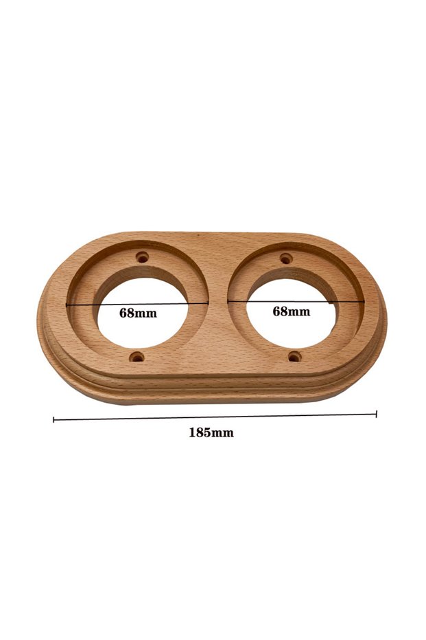 2-hole wooden base High Quality Wall Light Retro Ceramic Knob Rotary Switch EU Socket White