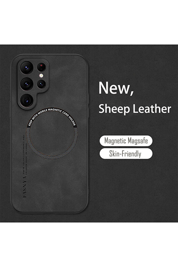 S23 Ultra Black For Magsafe Samsung Galaxy S24 S20 S21 S22 S23 FE Note 20 Ultra 10 Plus Sheepskin Vi