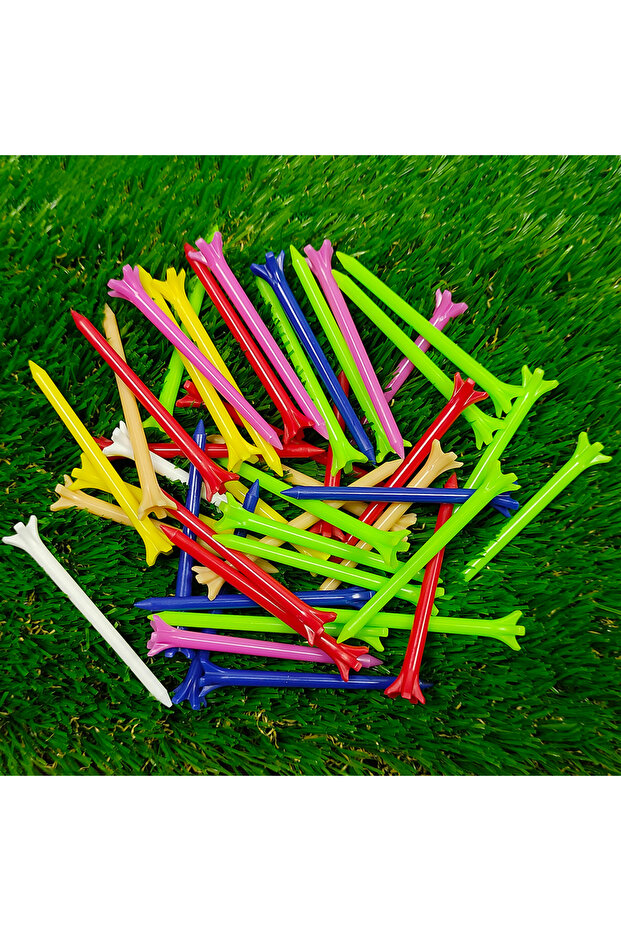 Colour Mixture 40 Pack Plastic Golf Tee Set 2-3/4'' Unbreakable Golf Tees Improved Durability Reduce