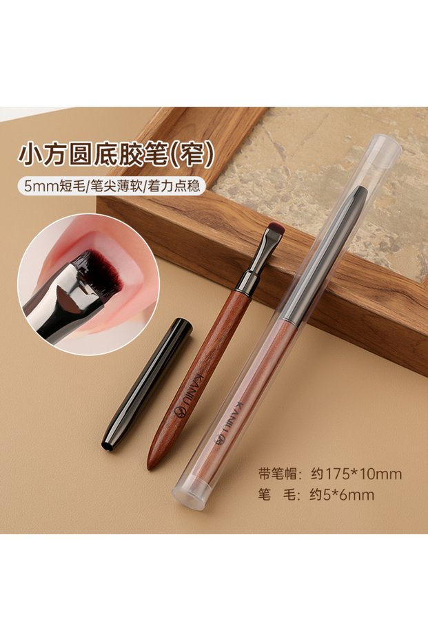 G3GLB7-02 1pc Wood Gel Painting Brush Nail Construct Acrylic Brush for Manicure DIY Builder Tool Bru