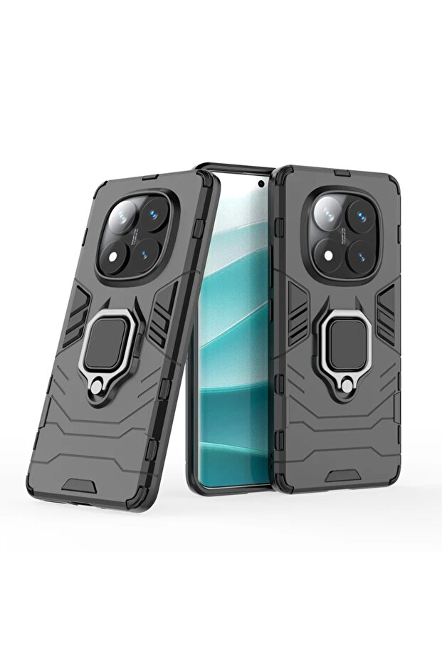 جراب حامل مغناطيسي مقاوم للصدمات لهاتف Redmi Note 14 Pro+ 5G (عالمي) أسود اللون من Armor لهاتف Redmi Note