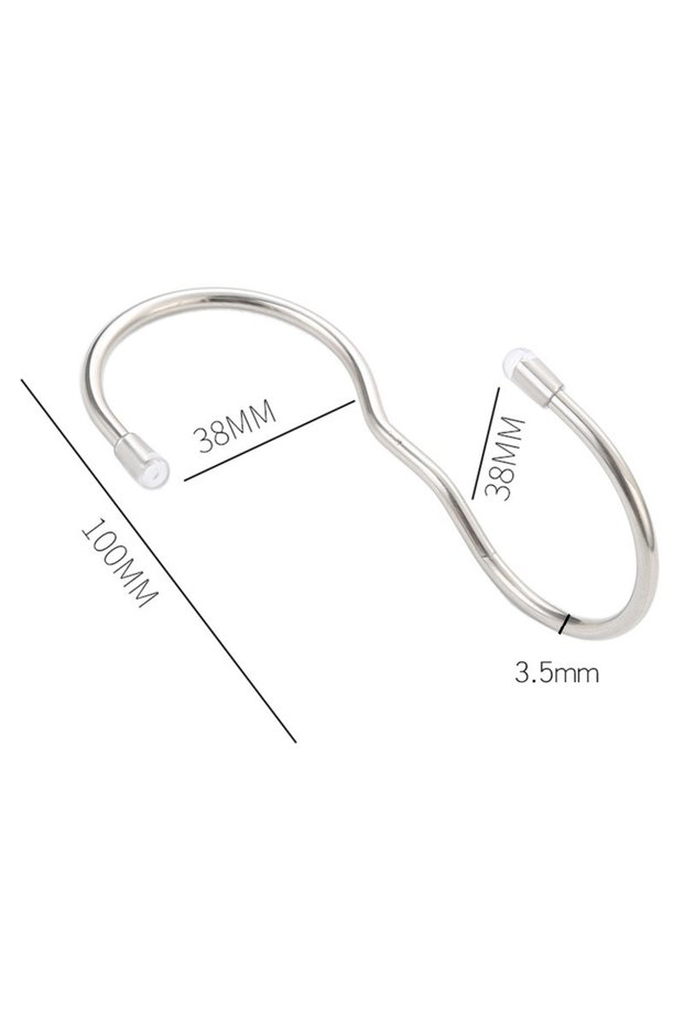 12PCS Silver S Shape Hooks for Closet Hanging Twist Design Metal Bags Hangers 5 Inch Rod Hooks for H