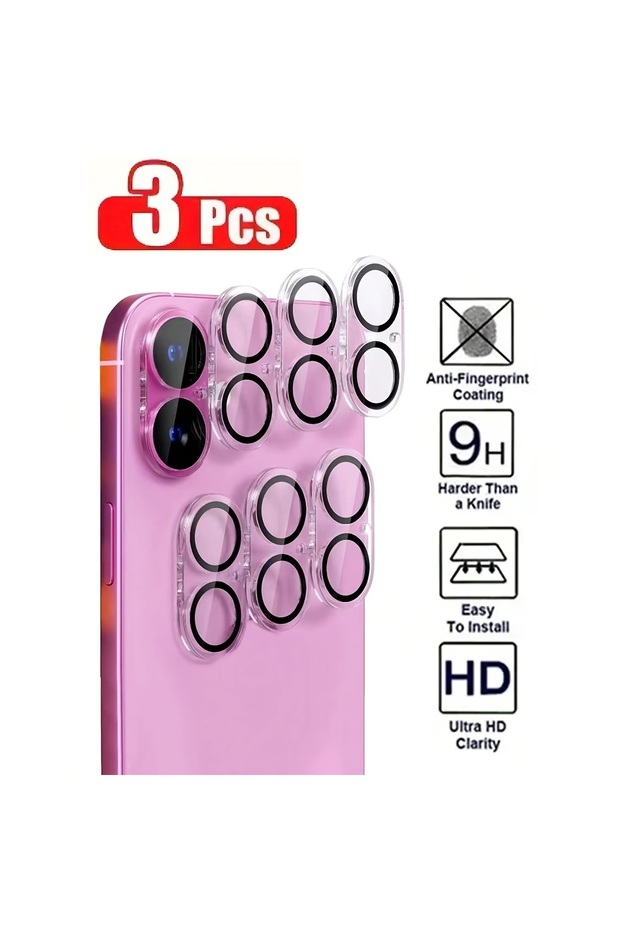 3PCS Night Circle for iPhone 17 3PCS Tempered Glass Camera Lens Protectors for IPhone 17 ProMax/17 P