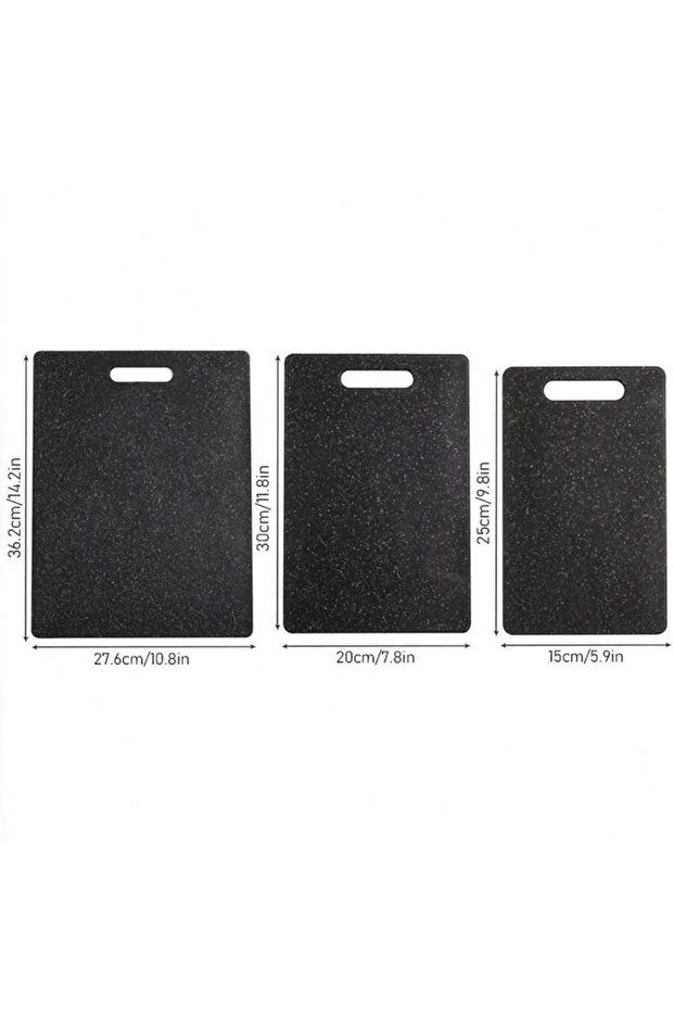3PCS black-01-1 Marble Texture PP Cutting Board Antibacterial and Mildew Cutting Board Kitchen Veget