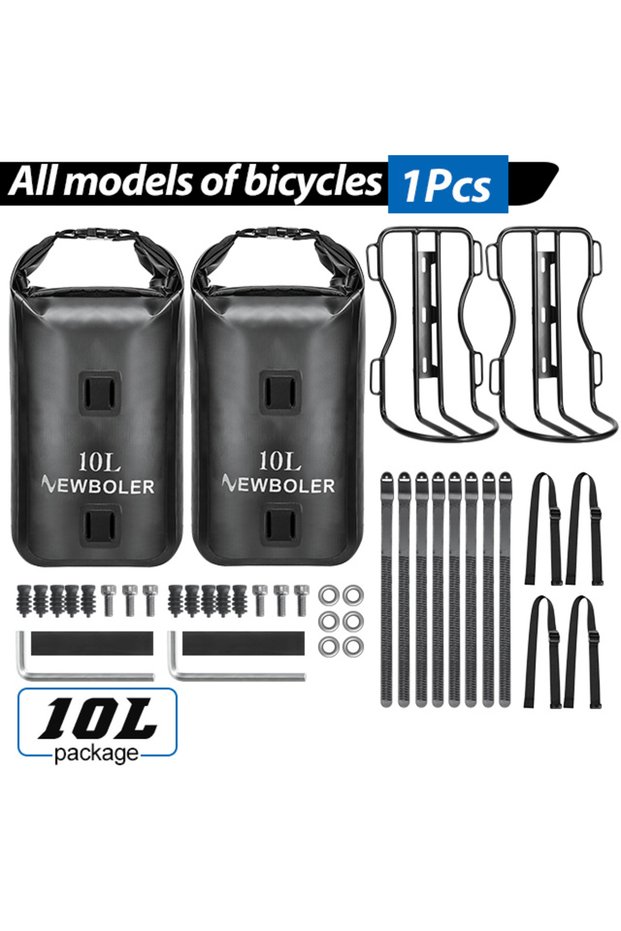 BAG118 2PCS 2024 NEWBOLER Portable Waterproof Bicycle Fork Bag 10L Portable Bike Bag Electric Scoote