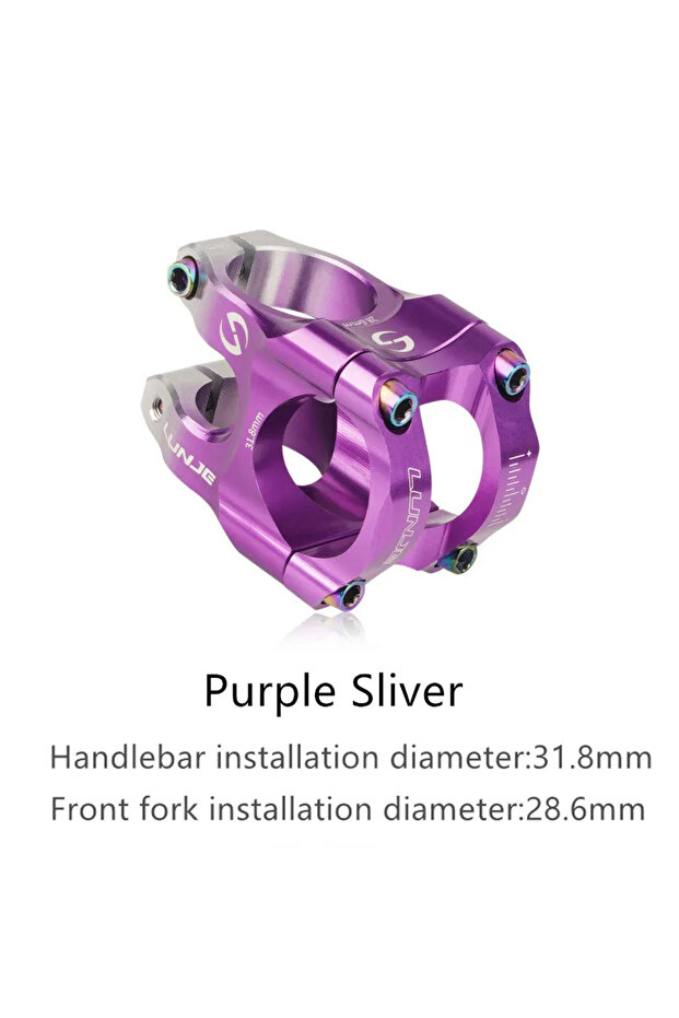 Purple Silver MTB Road Bike Stem CNC Mountain Bicycle Bridge Short Power 31.8mm High Strength Climbi
