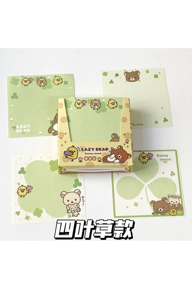 style E 200pcs Rilakkuma Sticky Notes Set Cute Cartoon Bear Design Message Paper For Office School S