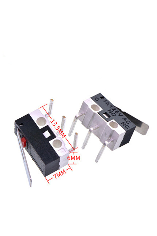 Right Curved needle 10 PCS Small Limit Microswitch Car Switch with Scroll Wheel Microswitch Curved F