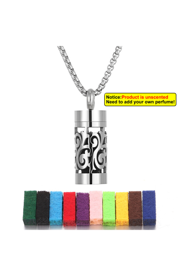 XN064-8-Mian012 New Stainless Steel Aromatherapy Hollow Out Pendant Angel Wings Pattern Perfume Lock