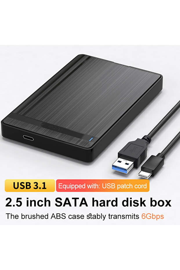 علبة قرص صلب USB 3.0 من النوع C بحجم 2.5 بوصة، محول SATA إلى USB 3.0، علبة قرص صلب بسعة 3 تيرابايت، محول SSD