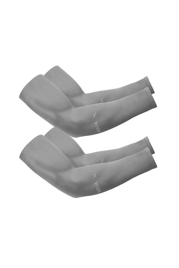 2Pair Gray Routine 2Pairs Summer UV Protection Ice Sleeves Men Wemen Sports Cycling Driving Sun Prot