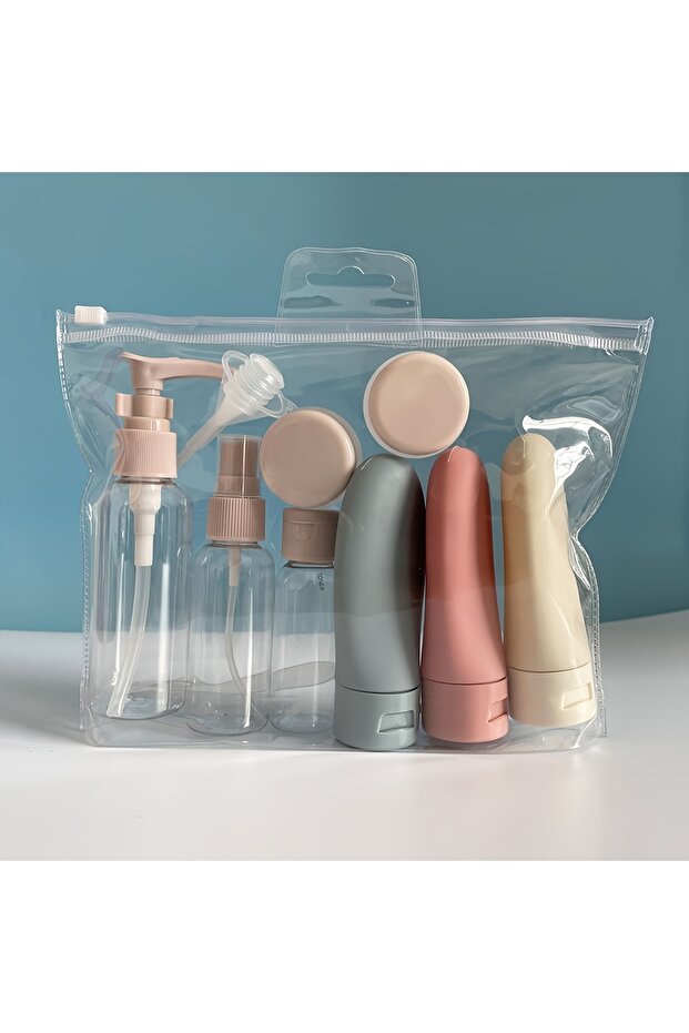 11 Items 11pcs Travel Bottles Set With Storage Bag Travel Size Empty Liquid Cream Lotion Containers