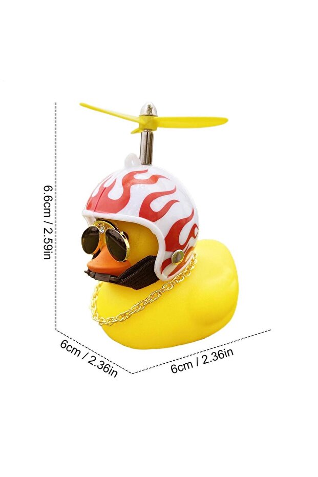 Flame Broken Wind Duck Toy Motorcycle Car Ornaments Yellow Duck Car Dashboard Decoration with Co...