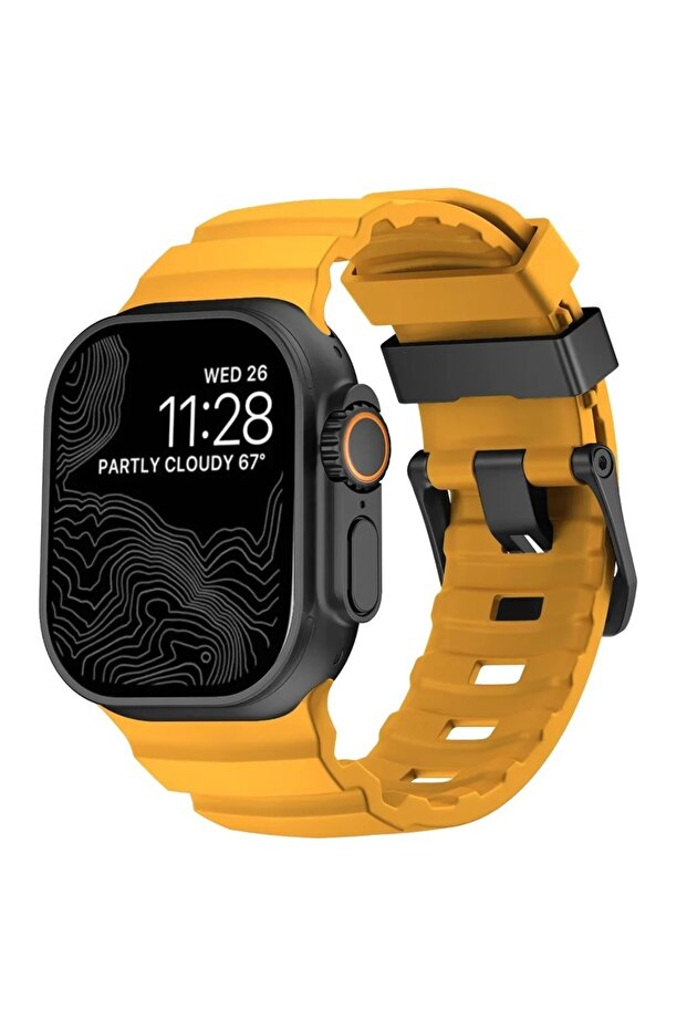 42 44 45 46 49mm Yellow B Sport Band For Watch Ultra 2 10 9 8 7 6 SE 5 4 Soft Silicone Titanium Bra