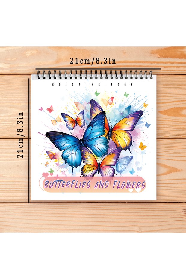 Blue Adult coloring book - 30 Sheets Women's spiral coloring book, 8.3x 8.3 inches, drawing book, b