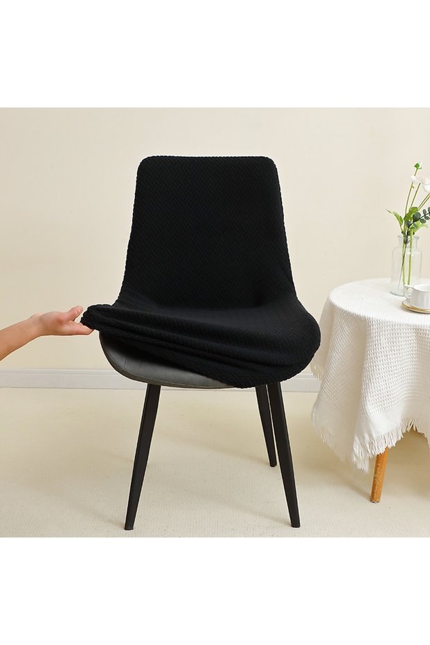 1PC A4 chair cover 1/4pcs Jacquard Curved Chair Covers Stretch Dining Chair Slipcover Solid Color Ar