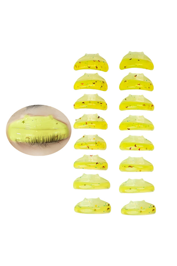 Yellow Lomansa 7 Pairs C Curl Silicone Eyelash Perm Rod Shield Lash Lift Pads Eyelash Curler Accesso
