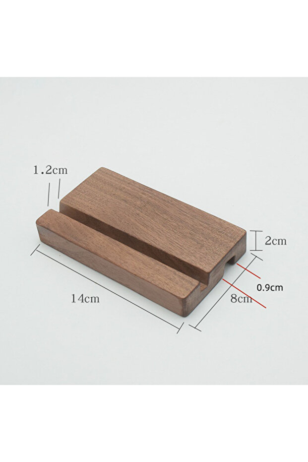 حامل هاتف خلوي من الخشب الصلب العالمي مقاس 14 × 8 × 2 من Walnut، حامل مكتب بسيط للهواتف المحمولة والأجهزة اللوحية